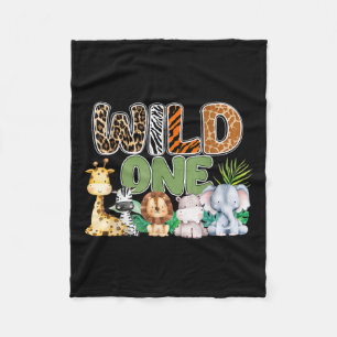 Wild One 1. Geburtstag Safari Familienmatching Fleecedecke