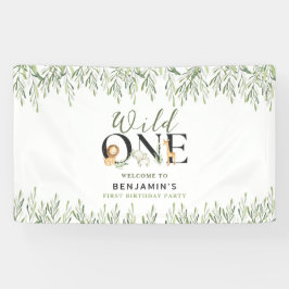 Wild One 1. Geburtstag Safari Tiere Willkommen Par Banner