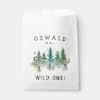Wild One 1. Geburtstag Wald Wasserfarbe Geschenktütchen