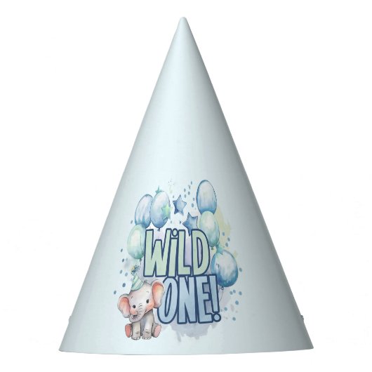 Wild One 1. Geburtstag Wasserfarbe Partyhütchen (Vorderseite)