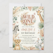 Wild One 1. Geburtstagseinladung Foto Boho