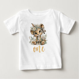 Wild One 1st Birthday Boho Lion Baby T-Shirt