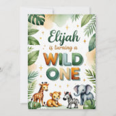Wild One 1st Birthday Invitation Card - Elijah Einladung (Vorderseite)