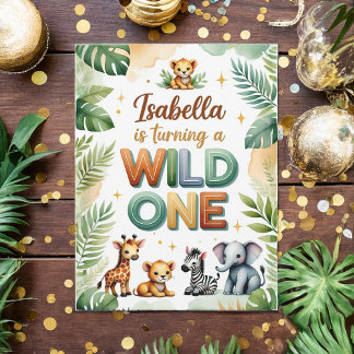 Wild One 1st Birthday Invitation Card - Isabella Einladung