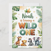 Wild One 1st Birthday Invitation Card - Noah Einladung (Vorderseite)