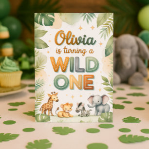 Wild One 1st Birthday Invitation Card - Olivia Einladung