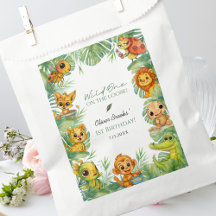 Wild One 1st Birthday Jungle Party Favor Bag