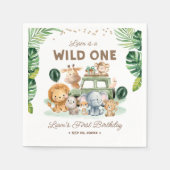 Wild One 1st Birthday Safari Animals Serviette (Vorderseite)