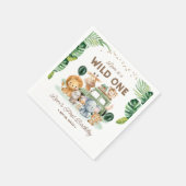 Wild One 1st Birthday Safari Animals Serviette (Ecke)