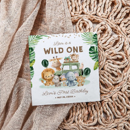 Wild One 1st Birthday Safari Animals Serviette