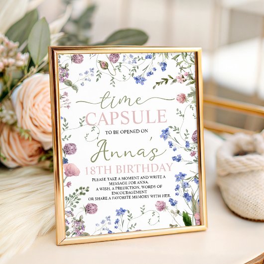 Wild One 1st Birthday Time Capsule Sign Sockelschild