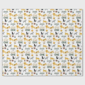 Wild One 1st Birthday Tropical Jungle Safari   Geschenkpapier (Flach)