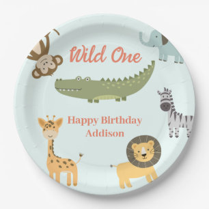 Wild One African Safari Animals 1. Geburtstag Pappteller