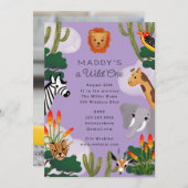 Wild One African Savanna Children's Birthday Party Einladung (Vorne/Hinten)