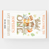 Wild One Animal 1st Birthday Party | Safari Jungle Banner (Horizontal)