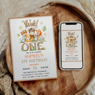 Wild One Animal 1st Birthday Party | Safari Jungle Einladung