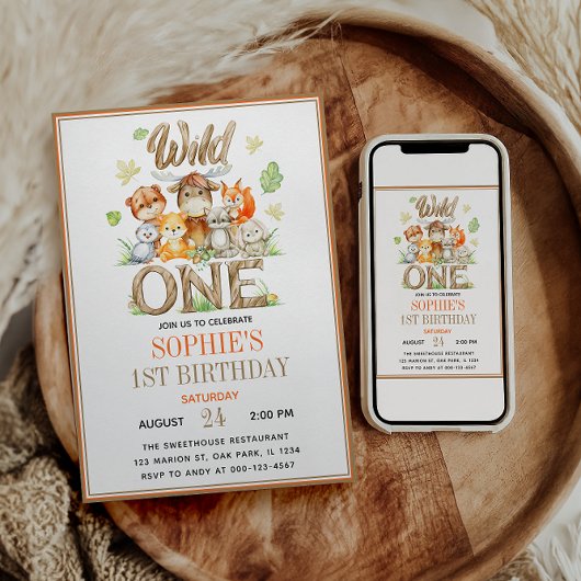 Wild One Animal 1st Birthday Party | Safari Jungle Einladung