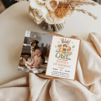 Wild One Animal 1st Birthday Party | Safari Jungle Einladung