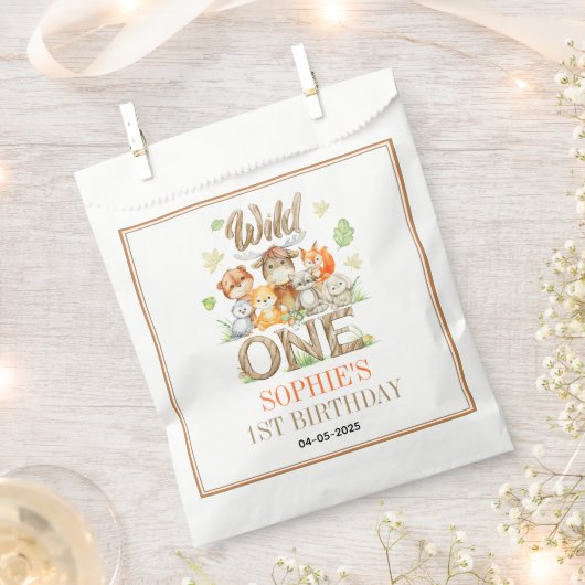 Wild One Animal 1st Birthday Party | Safari Jungle Geschenktütchen (Ausgeschnitten)