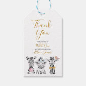 Wild One Animal Safari Schwarz-weiß Gold Geburtsta Geschenkanhänger (Vorderseite)