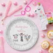 Wild One Animal Safari Schwarz-weiß Rosa Geburtsta Pappteller (Party)