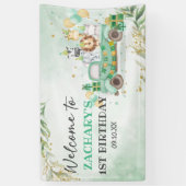 Wild One Animals Greenery Gold Safari 1. Geburtsta Banner (Vertikal)