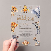 Wild One Animals Moderne einfache Baby Boy Dusche Acryleinladungen (Insitu (Handheld))