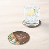 Wild One Animals Rustic Pink Safari Baby Shower Runder Pappuntersetzer (Vor Ort)