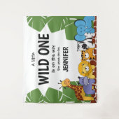 "Wild One Arrival" Personalisiert Safari Baby Dusc Wandteppich (Vorderseite)