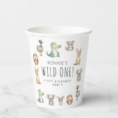 Wild One! Aussie Animal Birthday Party Willkommen Pappbecher (Vorderseite)