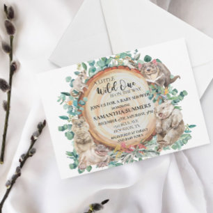 Wild One Australian Animal Niedlich Baby Shower Einladung