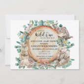 Wild One Australian Animal Niedlich Baby Shower Einladung (Vorderseite)