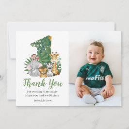 Wild One Baby 1. Geburtstag Jungle Safari Dankeskarte
