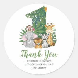 Wild One Baby 1. Geburtstag Jungle Safari Runder Aufkleber