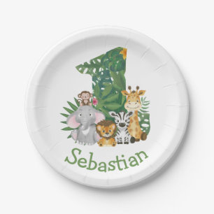 Wild One Baby 1. Geburtstag Jungle Safari T - Shir Pappteller