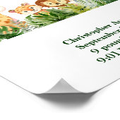 Wild One Baby Animals Jungle Safari Geburtsstaten Poster (Ecke)