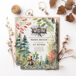 Wild One Baby Bear Woodland Animals 1. Geburtstag