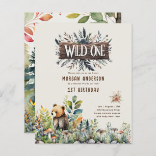 Wild-One-Baby-Bear-Woodland-Tiere rustikal