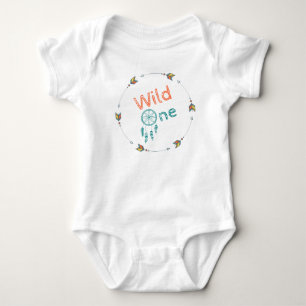 Wild One Baby Birthday Tribal Boho Dreamcatcher Strampler