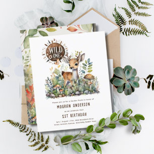 Wild One Baby Deer Woodland Animals 1. Geburtstag