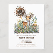 Wild One Baby Deer Woodland Animals 1. Geburtstag (Vorderseite)