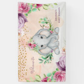 Wild One - Baby Elephant und Blume Banner (Vertikal)