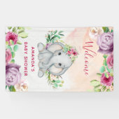 Wild One - Baby Elephant und Blume Banner (Horizontal)