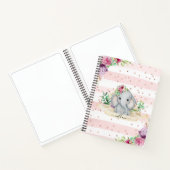 Wild One - Baby Elephant und Blume Notebook Notizblock (Innenseite)