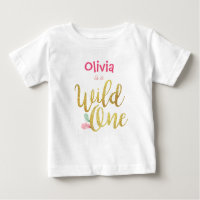 Wild one Baby First Geburtstag Girl Bodysuit T - S