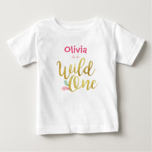 Wild one Baby First Geburtstag Girl Bodysuit T - S T-shirt