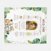 Wild One Baby First Year Milestone Sign  Fleecedecke (Vorderseite (Horizontal))