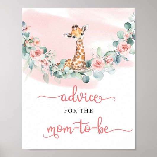Wild One Baby Giraffe Advice für die zukünftige Mu Poster (Vorne)