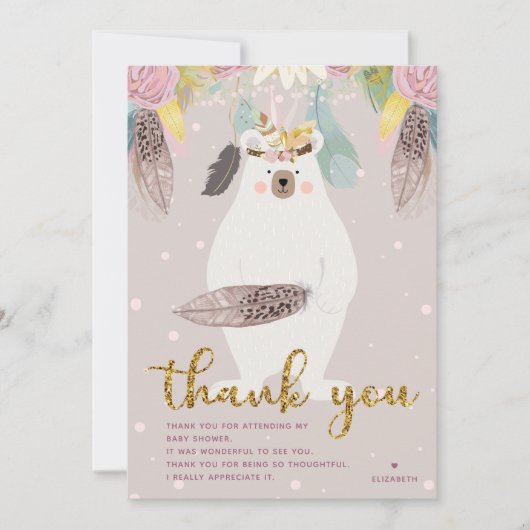 Wild One Baby Shower Dankeskarte (Vorderseite)