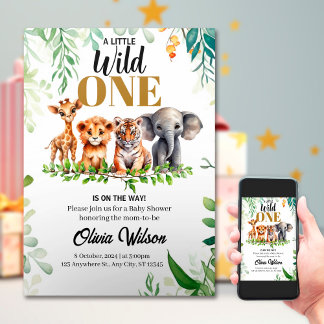 Wild One Baby Shower Einladung